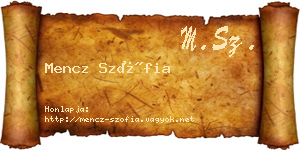 Mencz Szófia névjegykártya